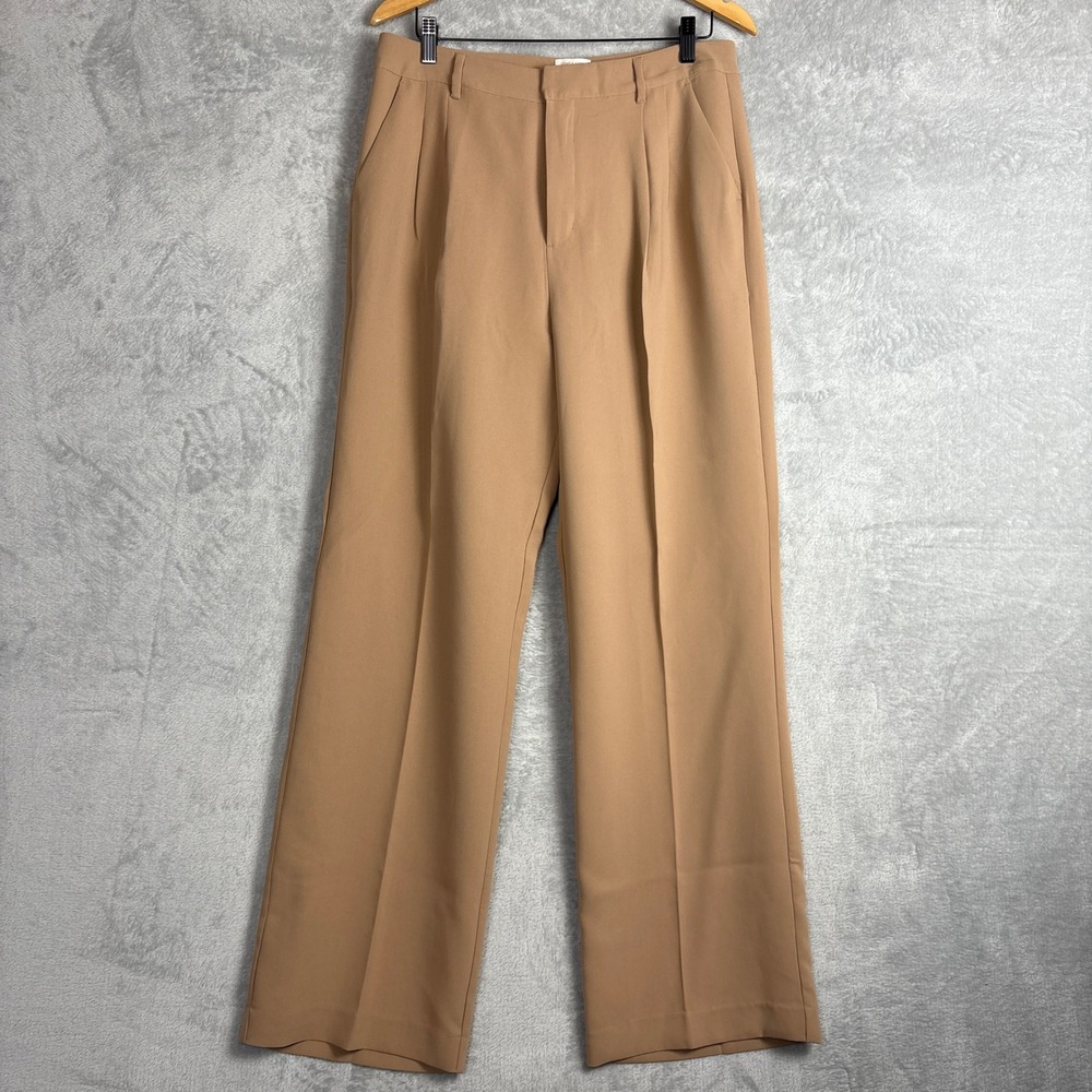 Gentle Fawn Wide Leg‎ Pleated Pants Camel Size 12 Professional Office Coastal